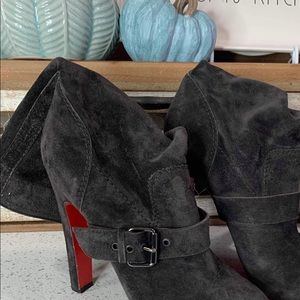 Louboutin dark gray boots